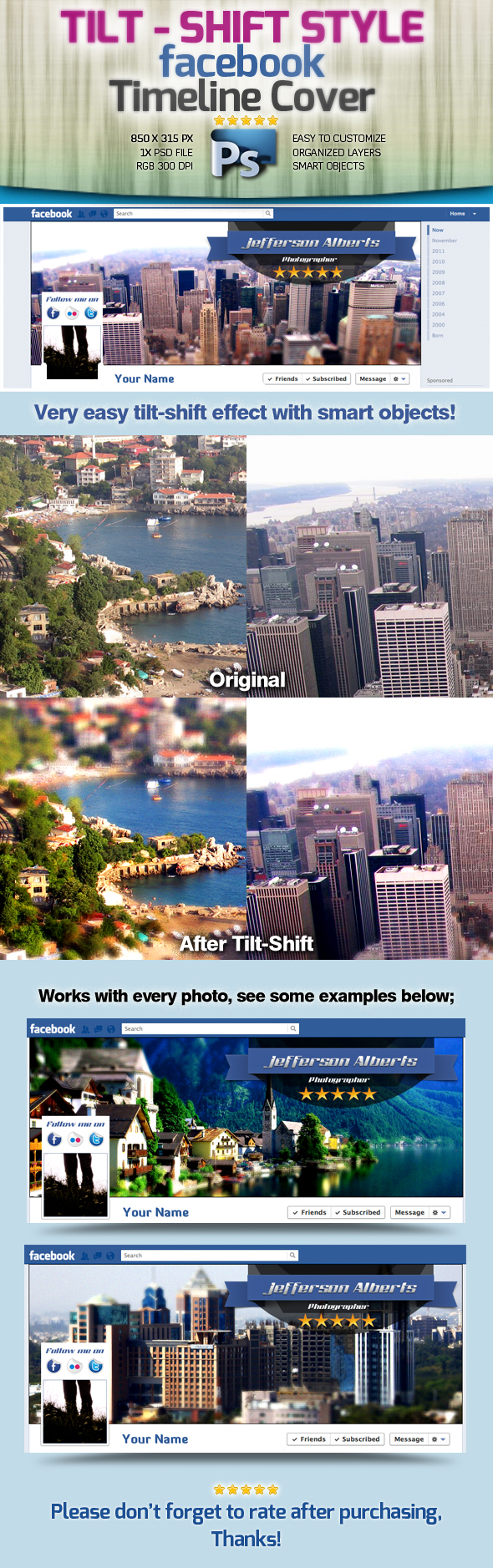 Tilt-Shift Style Facebook Timeline Cover -PSD- by squizmo