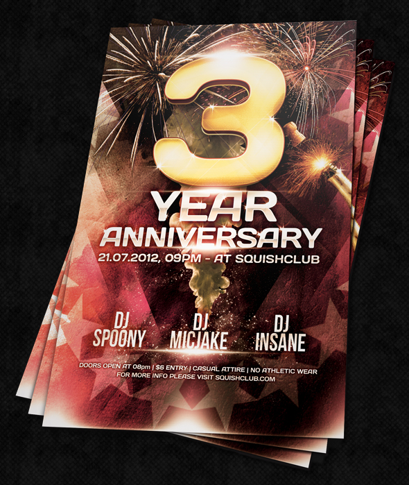 Anniversary Party Flyer -Psd