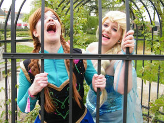 Elsa and Anna~  I WANTED TO BUILD A SNOWMAN!!