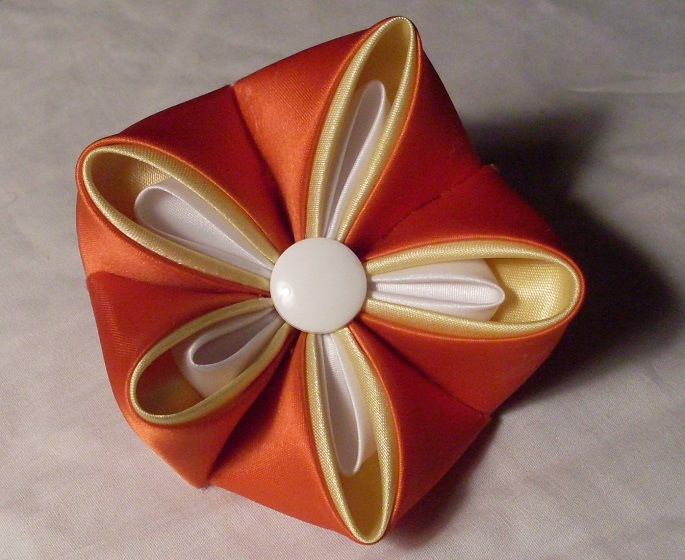 Candy Corn Kanzashi Flower