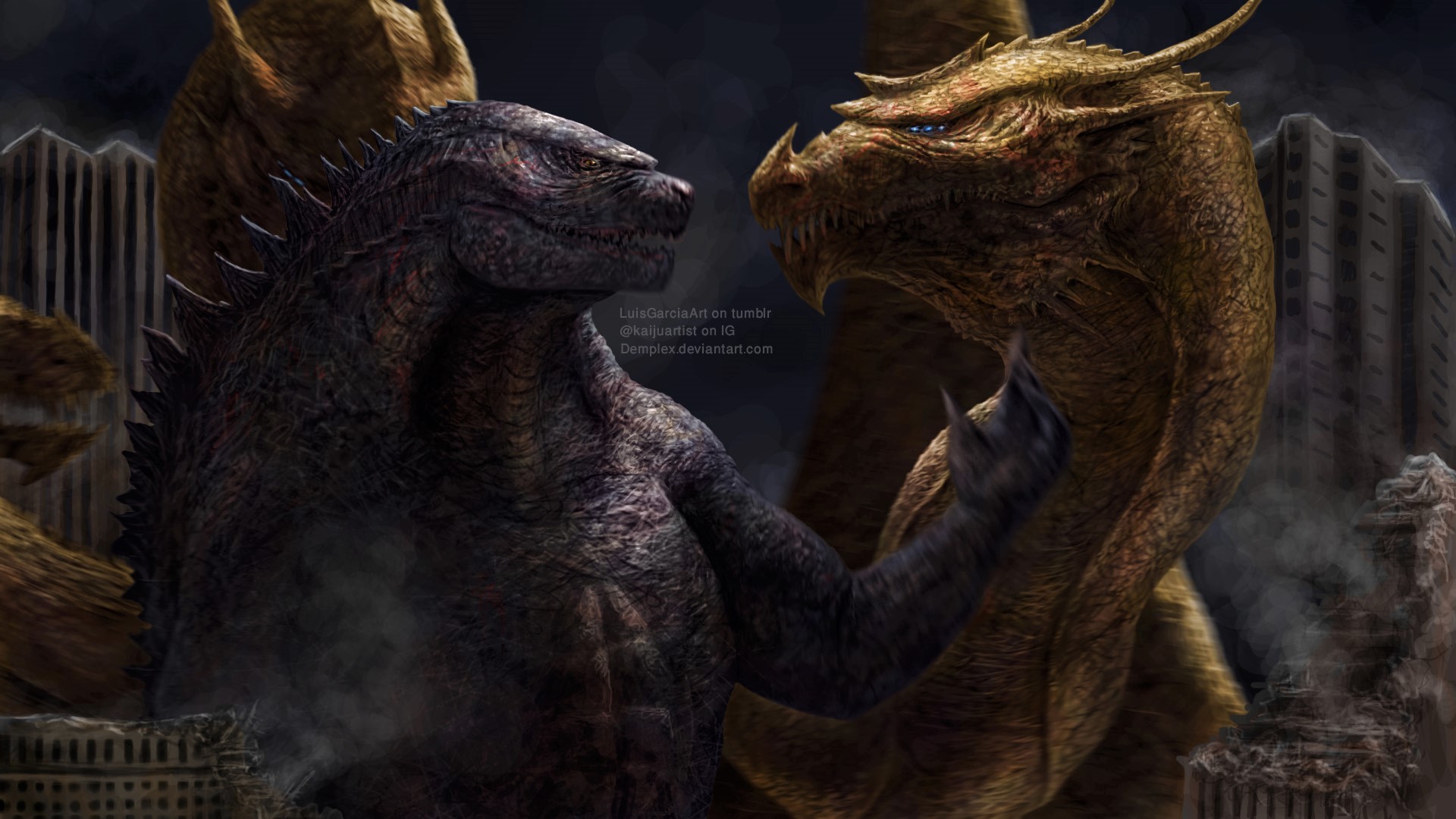 Godzilla vs. King Ghidorah by Demplex on DeviantArt