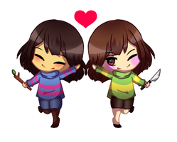 Undertale Chibis ft. Frisk and Chara