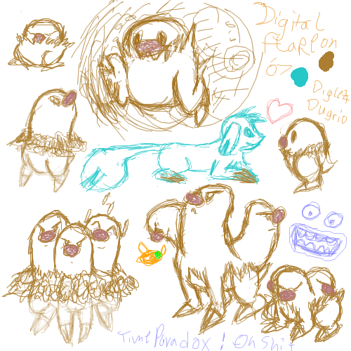 Diglett and Dugtrio Sketches by DigitalFlareon