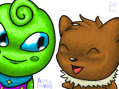 Aliin and Prevee by DigitalFlareon