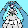 (Redraw) Hatsune Miku Wedding dress ver fanart