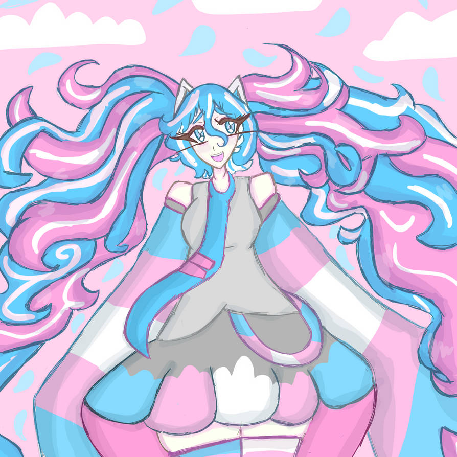 Miku says Trans rights by Falloutmiku1028 on DeviantArt