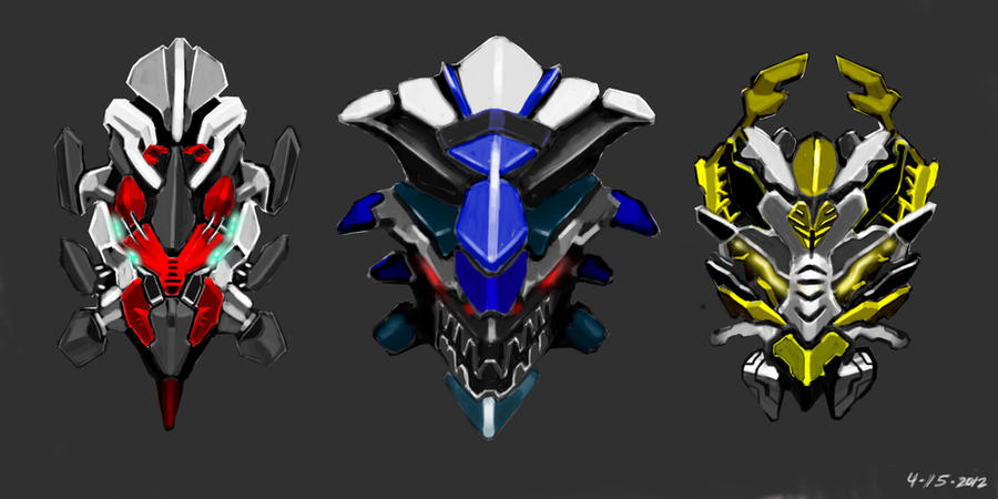 Dragonmech DragonMech heads color by dimodee on DeviantArt