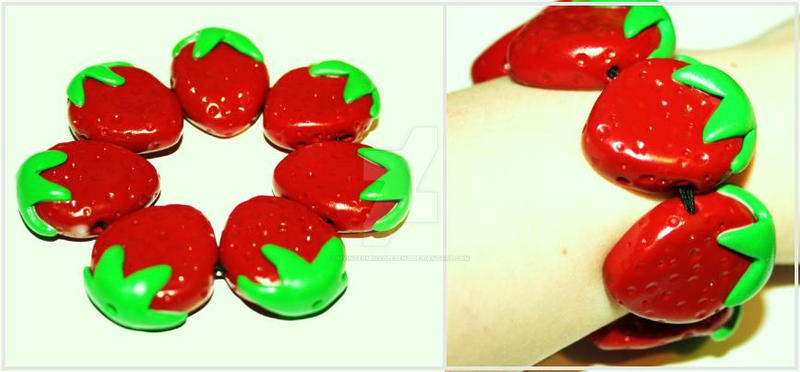 .strawberry bracelet.