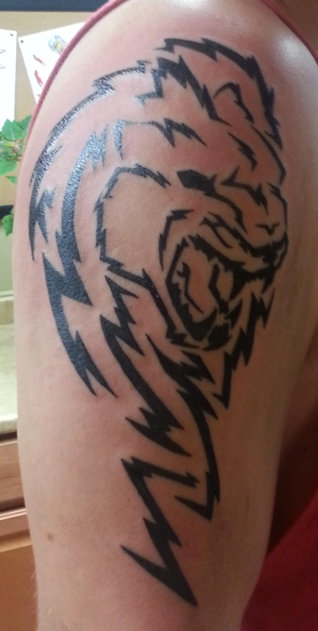 Tribal Roaring Lion Tattoo by WolfSpirit1094 on DeviantArt