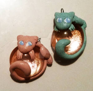 Finished Normal and Shiny Mew Charms