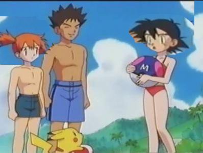 Pokemon head swap at beach