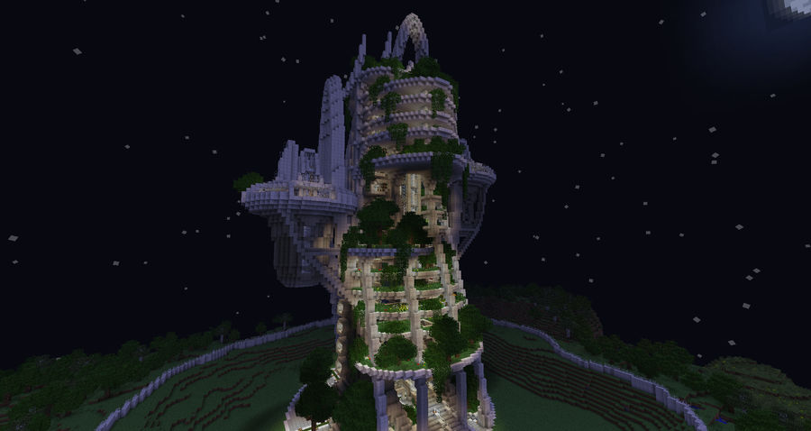 Eco Tower at night by phonophobie
