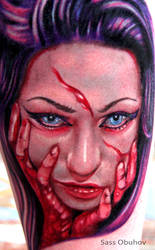 Bloody Zombie girl by sass-tattoo