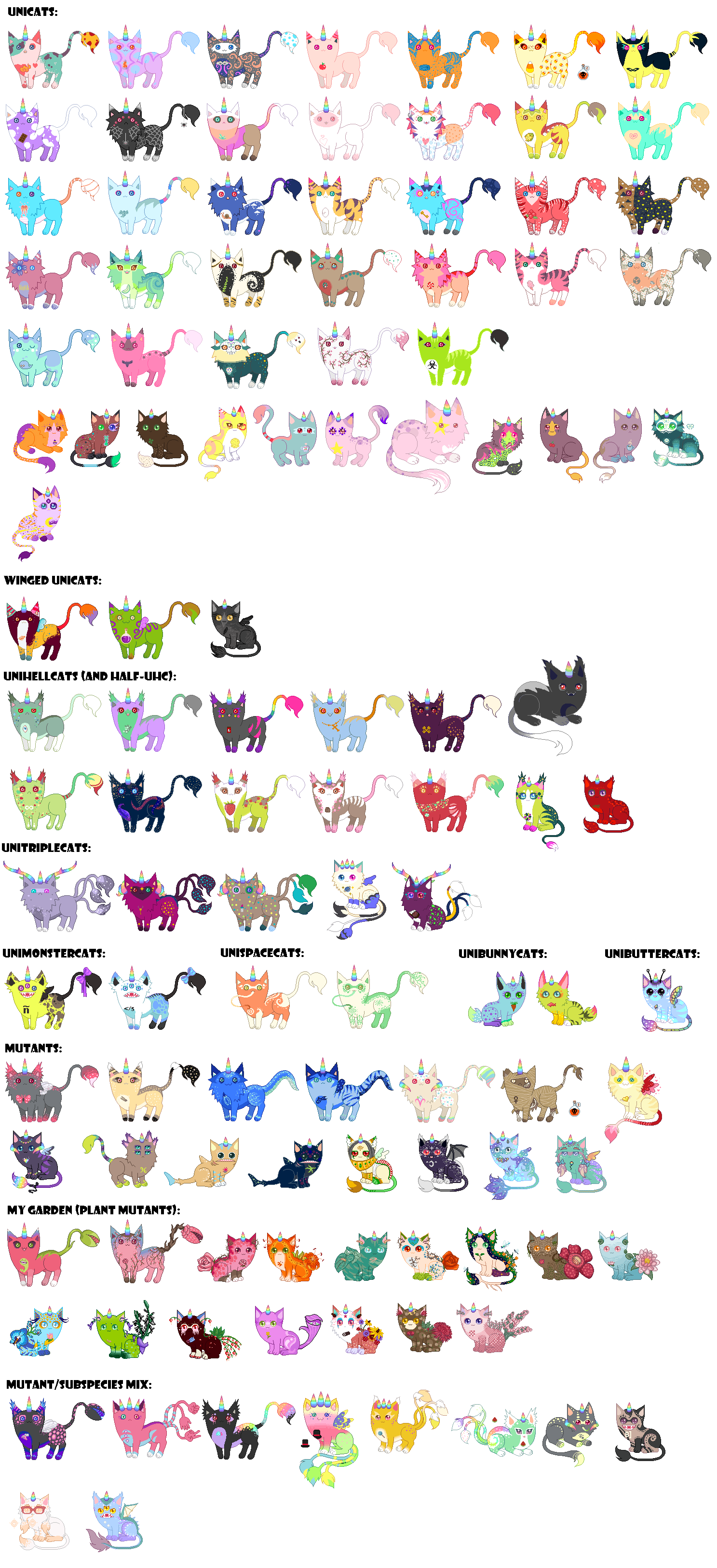 My unicats collection OPEN FOR BREEDING (updated)