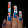 Fishes love story nail art