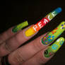 Peace nail art