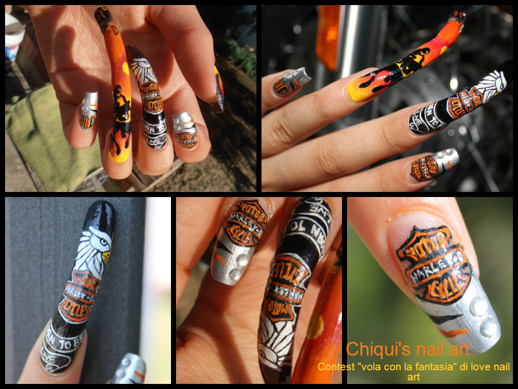 Harley Davidson (HD) nail art