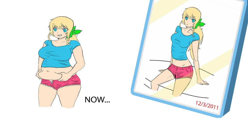 Weight gain girl before and after by bellywg on DeviantArt.