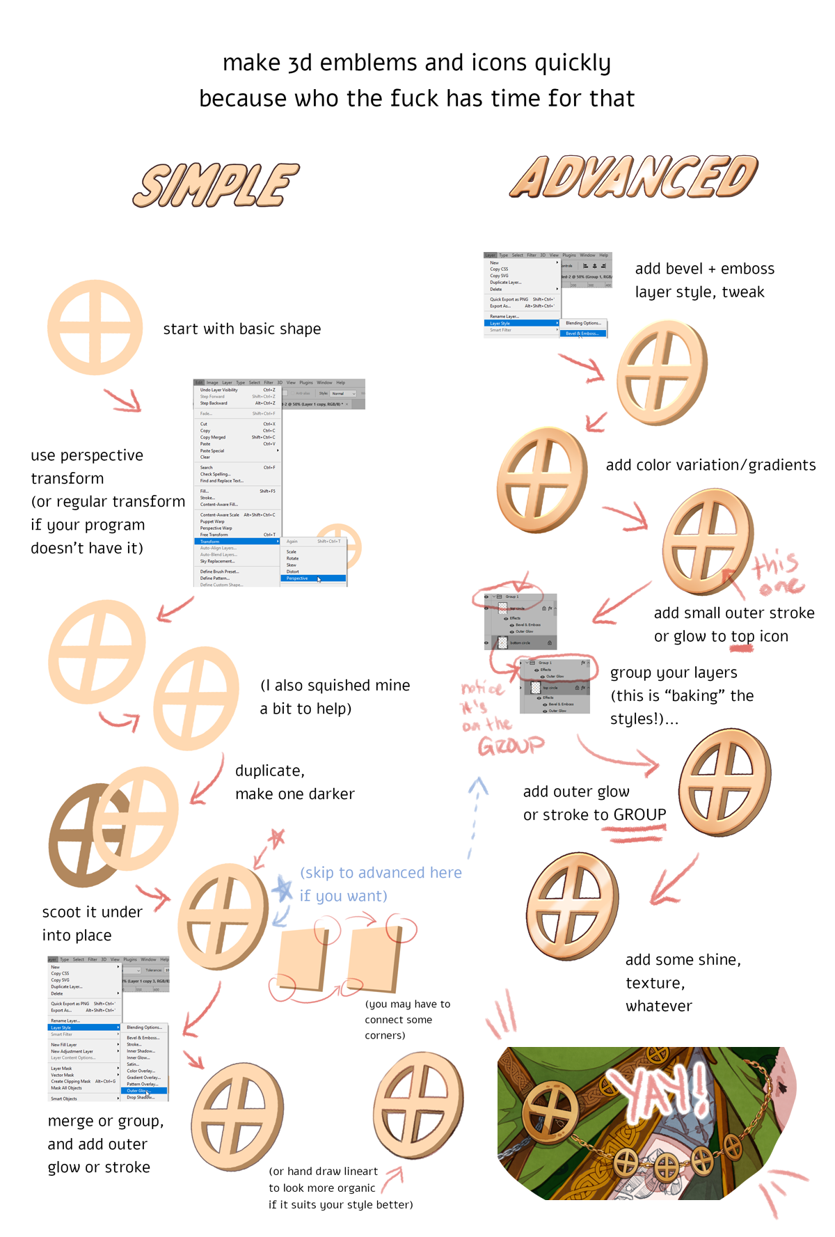 Quick and dirty 3d emblems/jewelry/icons