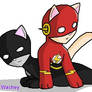 Flash and Bat-kitty