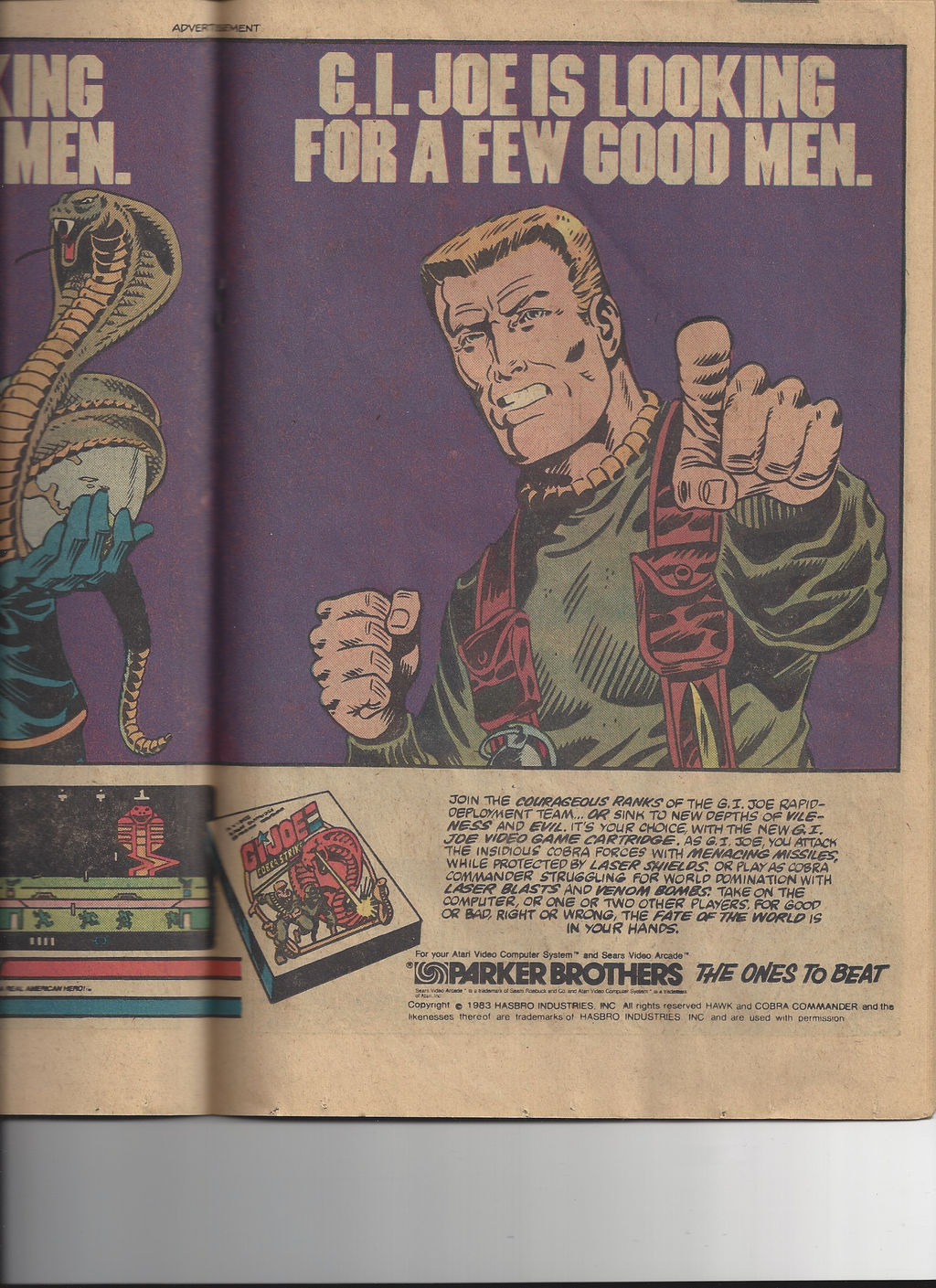 vintage 1983 G. I. Joe ad, page 2