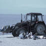 A Tractor on the Beach