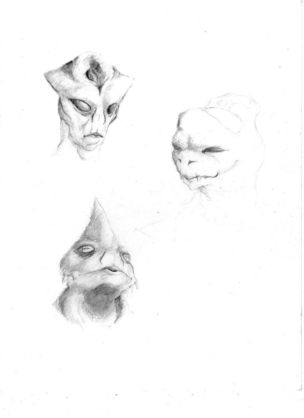 Alien Head Sketches