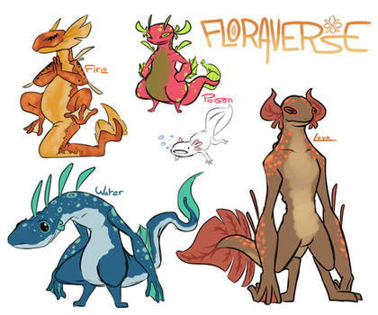 Floraverse - Species Concept - Axolon? by kuromizuouji