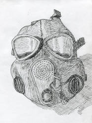 Gas Mask In Ink