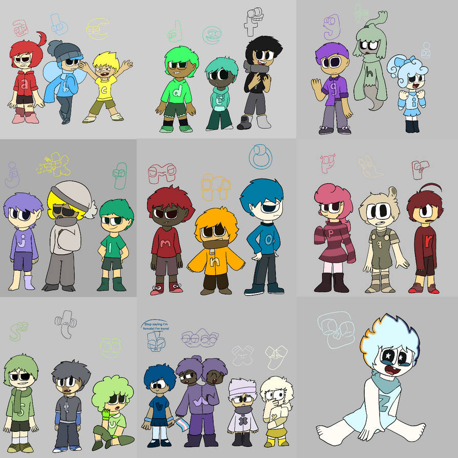 Alphabet Lore humans I made!! (imma make the lowercases soon) :  r/alphabetfriends