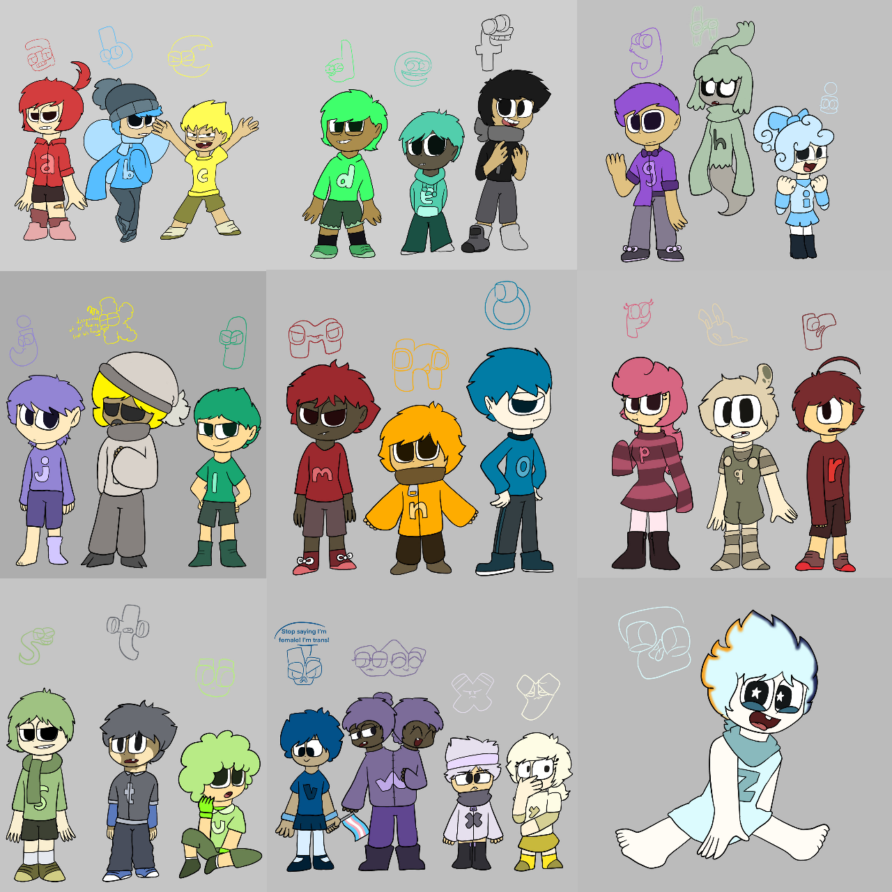 Alphabet Lore humans I made!! (imma make the lowercases soon) : r