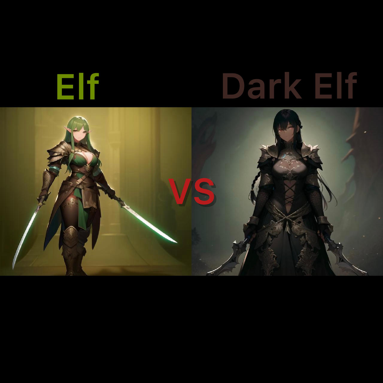 Elf Vs Roper Elf Vs Dark Elf by Morphbreaker on DeviantArt