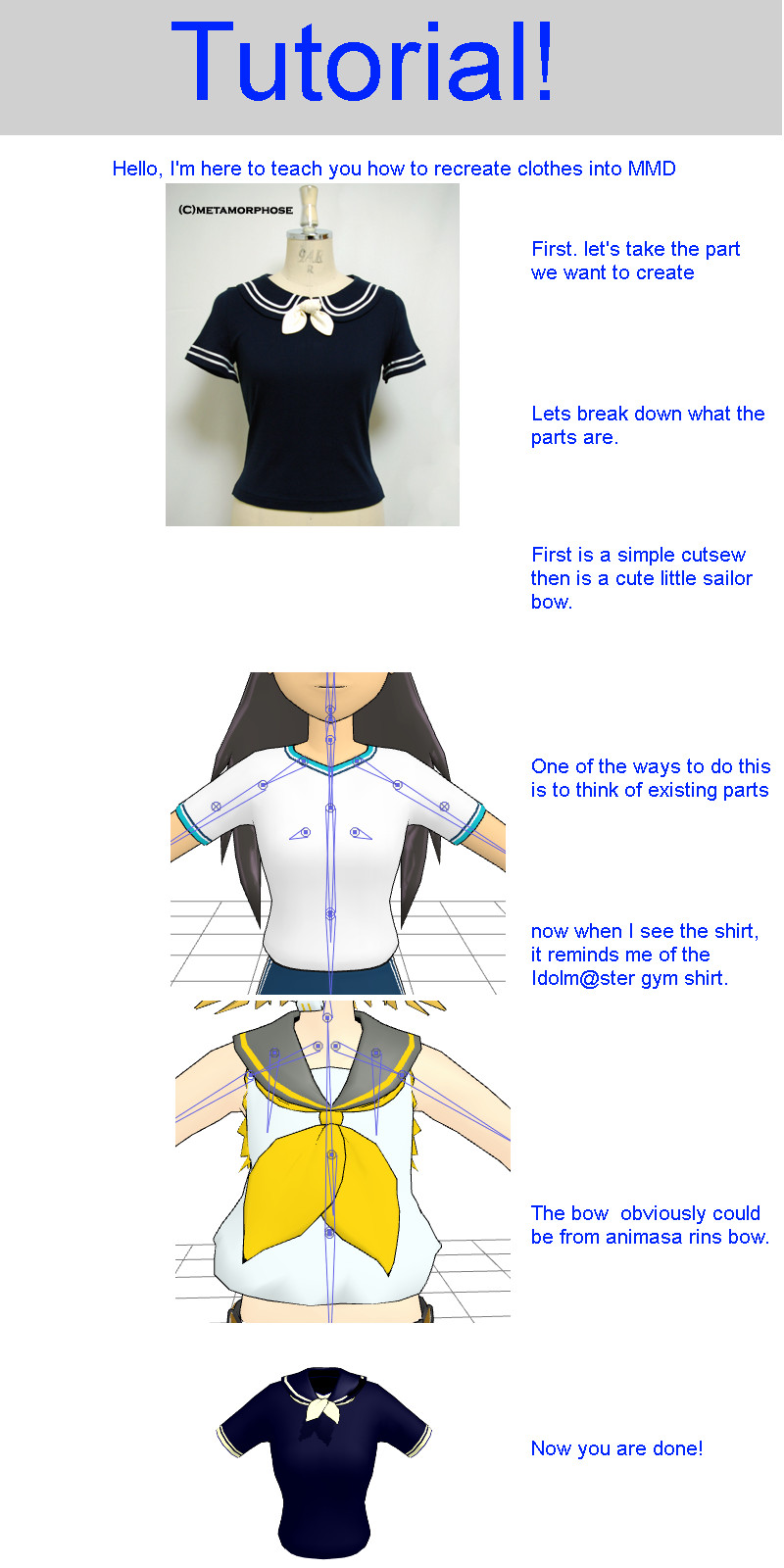 Pattern Project Mmd Recreating clothes into MMD tutorial by TheGirlNamedSig on DeviantArt