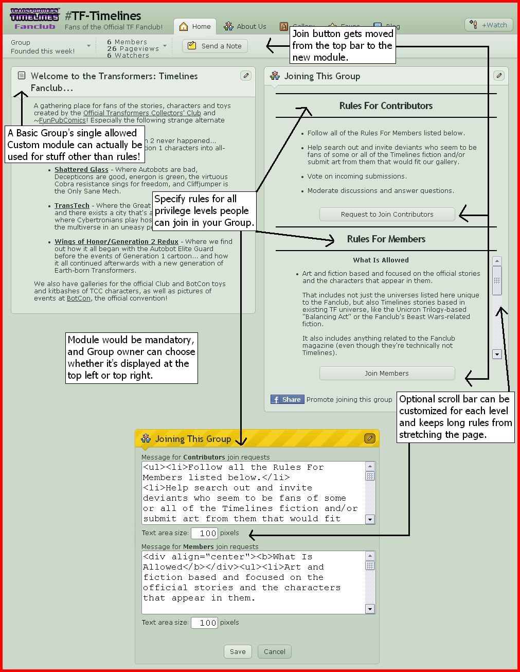 Groups 'Join Module'