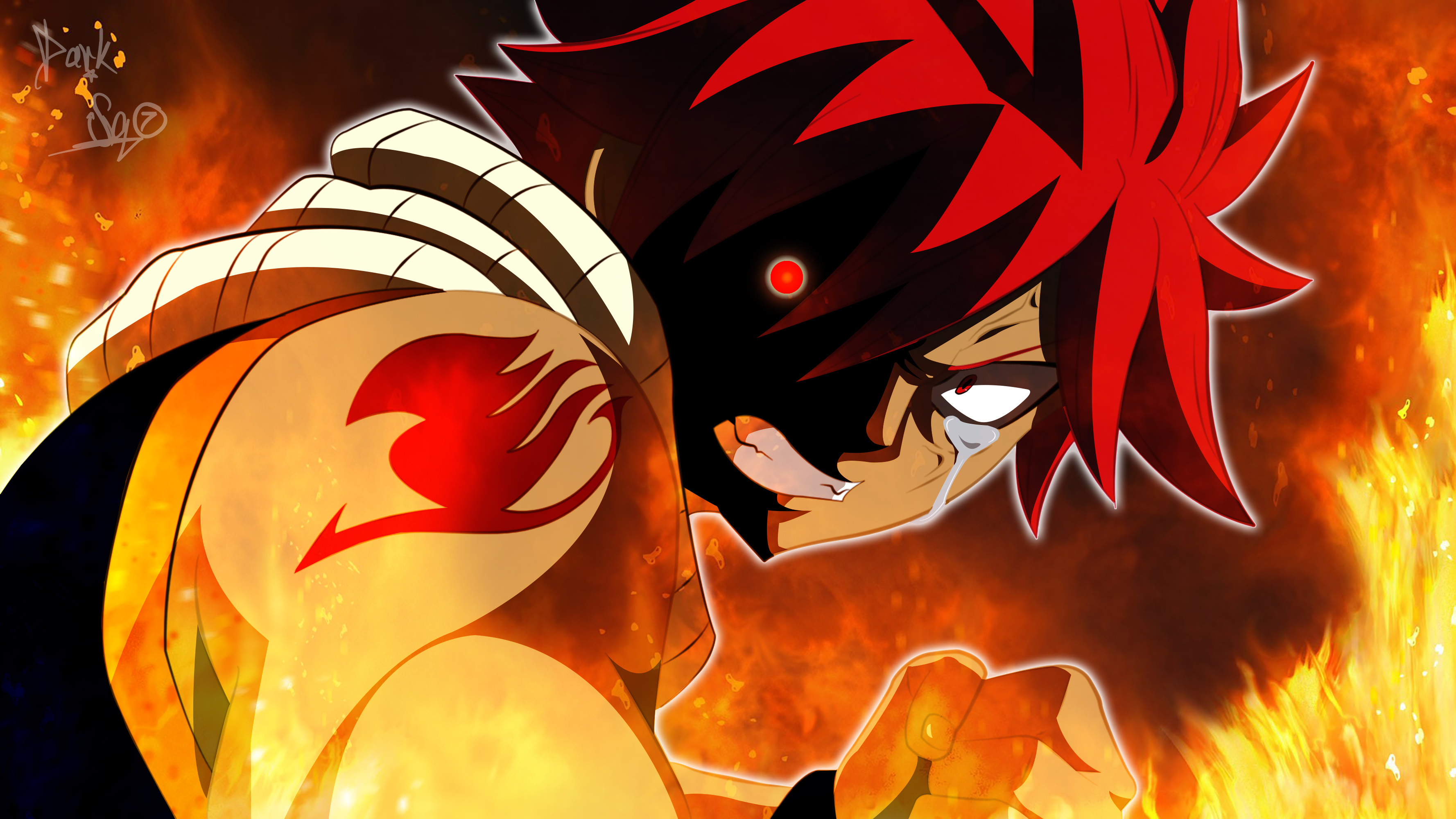 Natsu burned off the dragon's claw by KagomeChan27 on DeviantArt