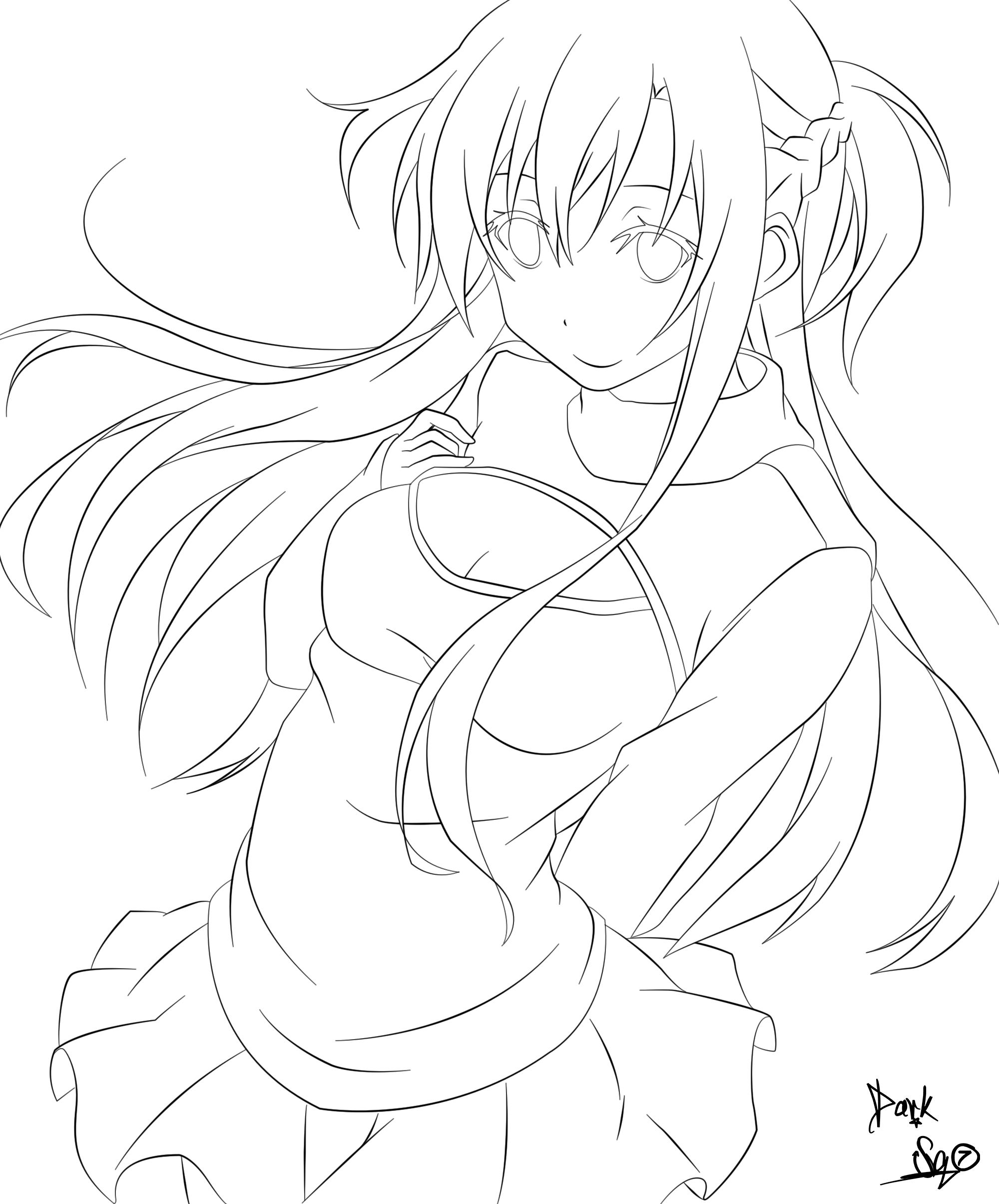 Асуна для срисовки в полный рост