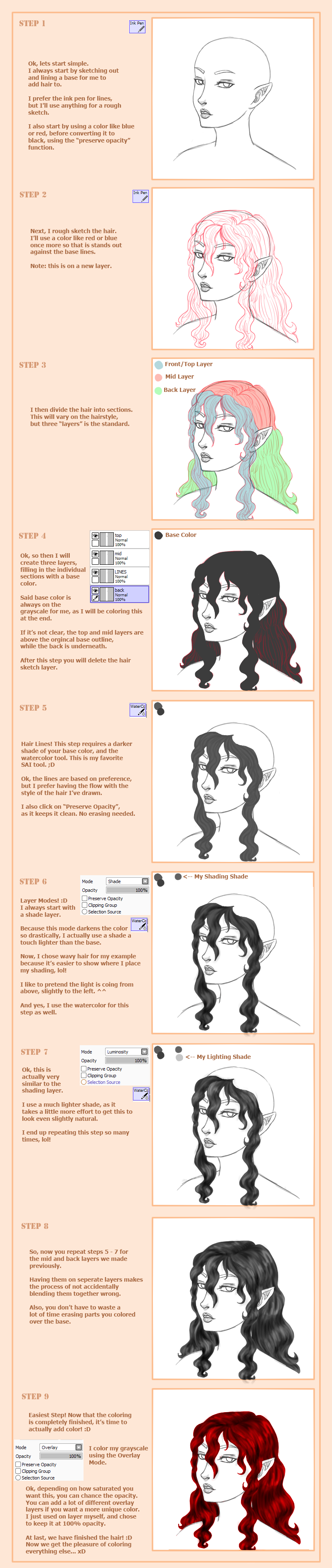 SAI - Hair Coloring Tutorial