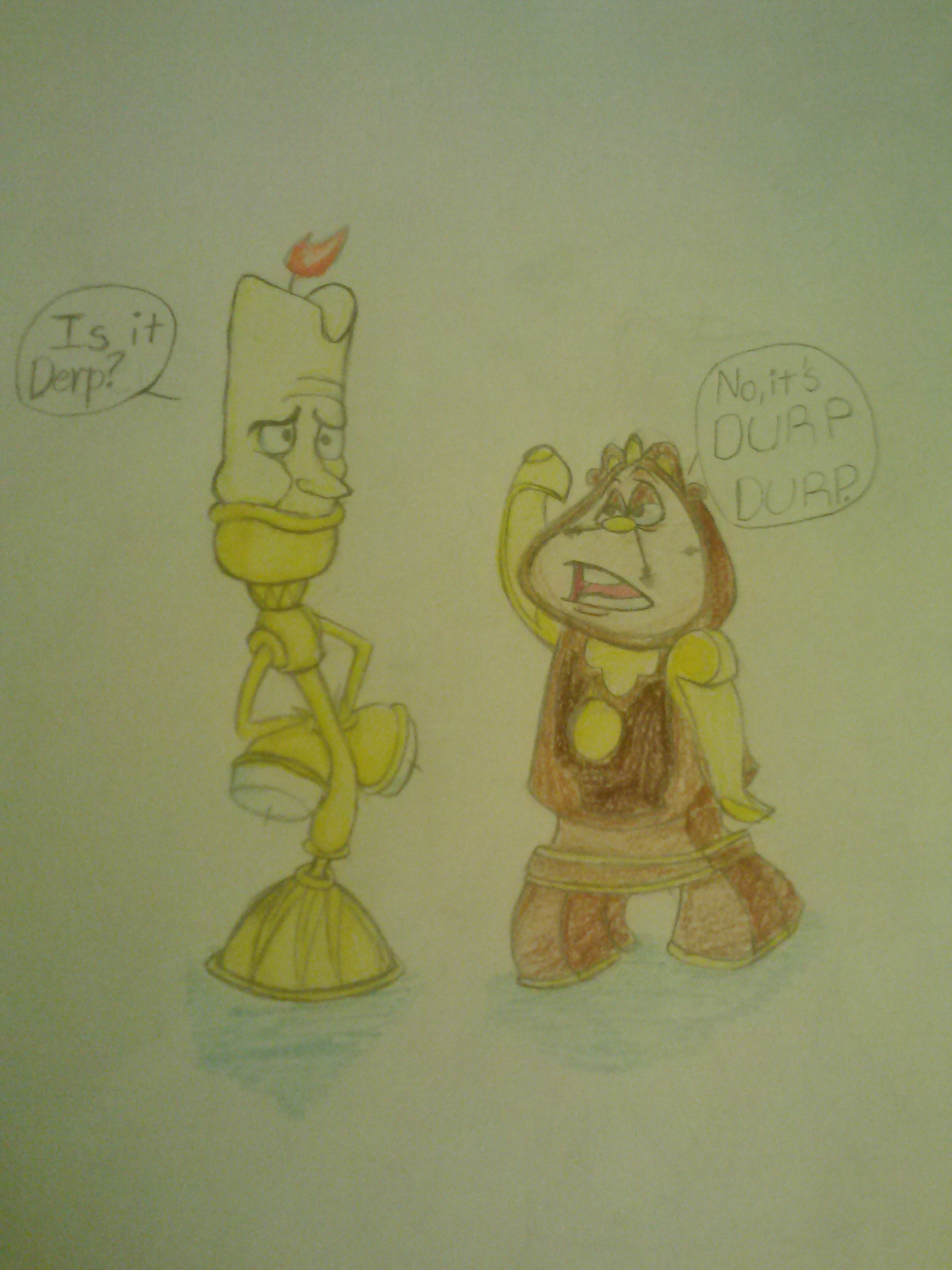 Lumiere and Cogsworth