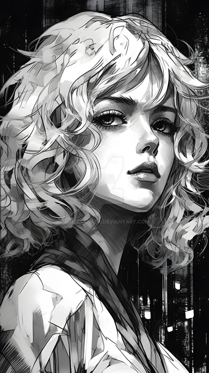 Anime Girl Black And White By SomaSakata On DeviantArt anime-girl-black-and-white-by-somasakata-on-deviantart