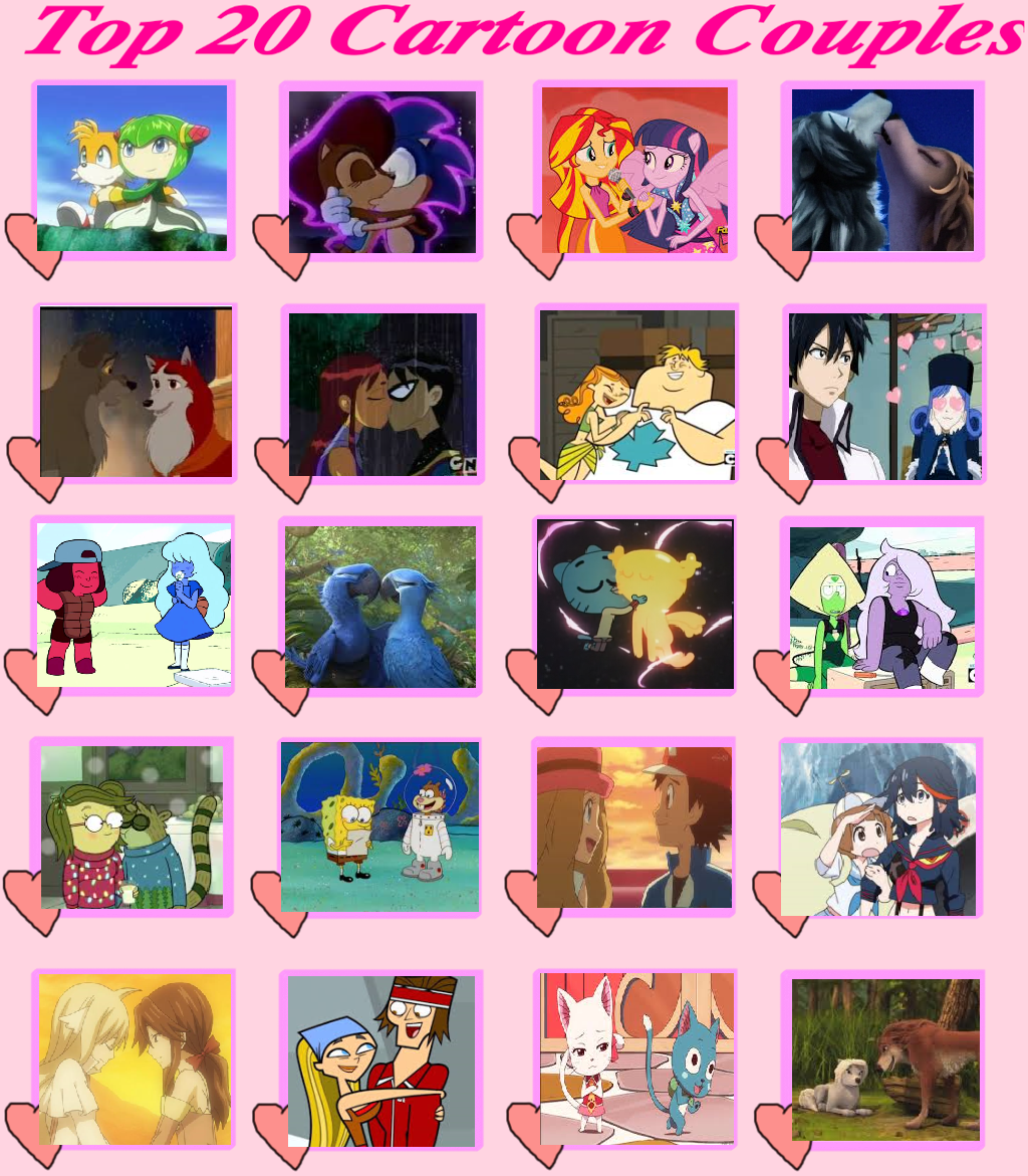 My Top 20 Fav. Cartoon Couples Meme (OUTDATED) by Sonic2125 on DeviantArt