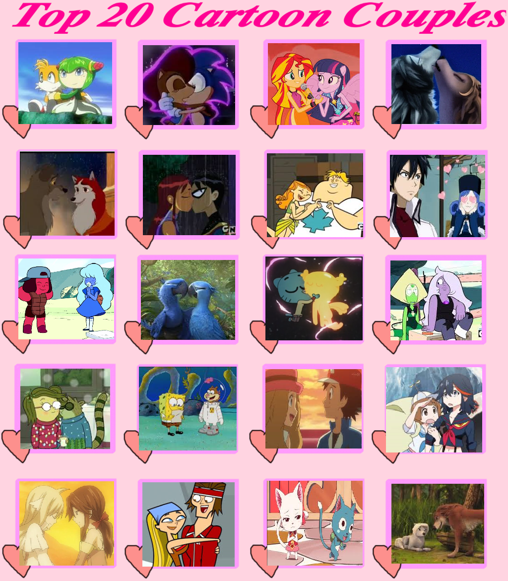 My Top 20 Fav. Cartoon Couples Meme (OUTDATED)