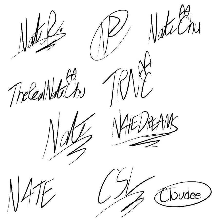 Edgy Signatures doodles of signatures throughout the years by CottonBuzz on DeviantArt