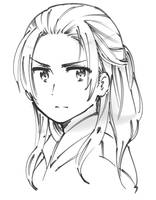 China with hair down [sketch]