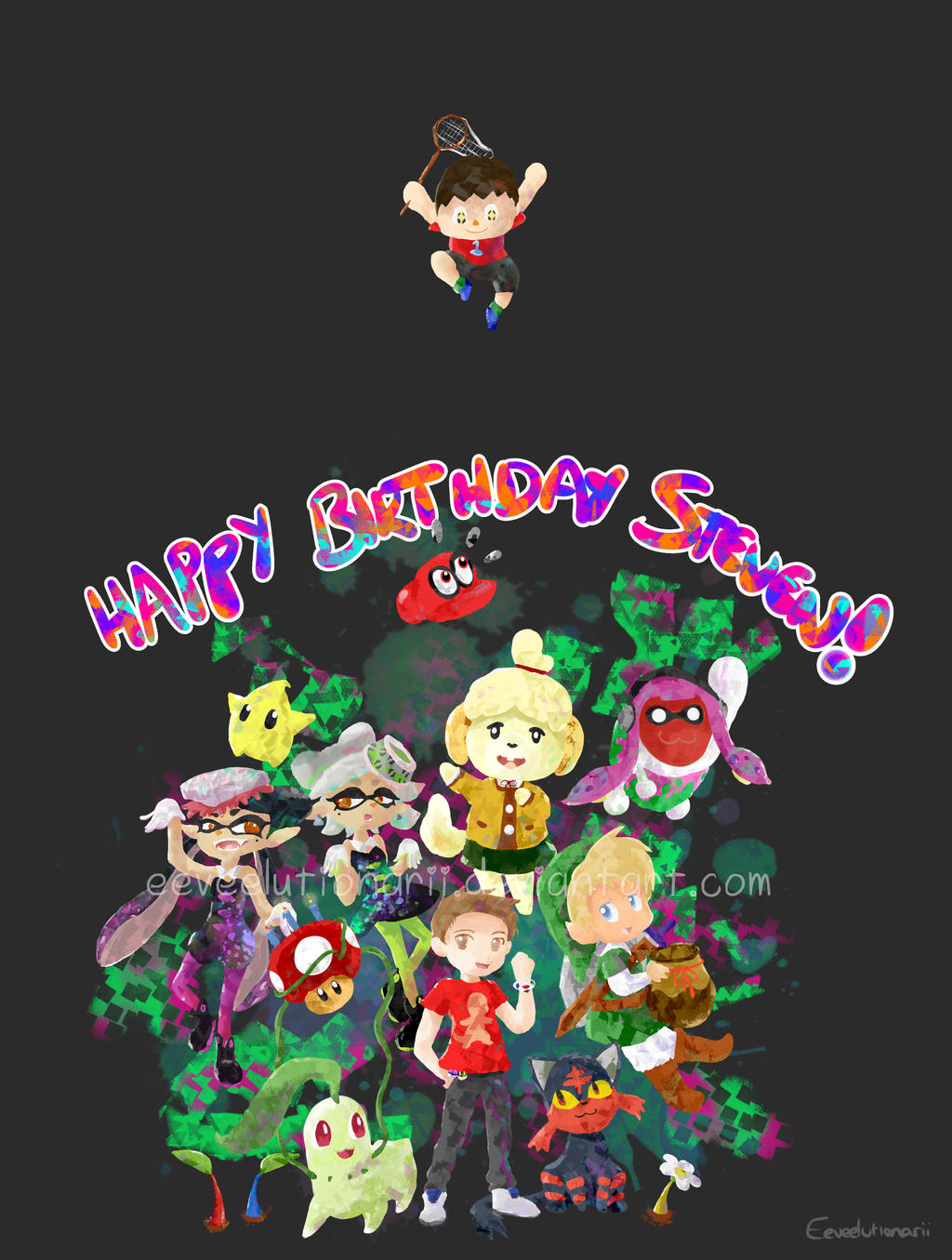 Nintendo Birthday Madness! -Splatoon Style by Eeveelutionarii
