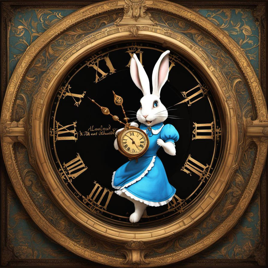 Psychedelic Rabbit Clock Alice's Christmas Gift by Picasso-AI on DeviantArt