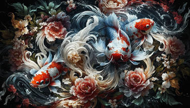 Beautiful Koi fishes