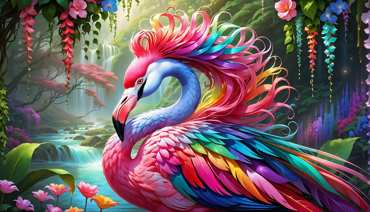 Rainbow Flamingo Beauty1 By DevilLivedCYN On DeviantArt rainbow-flamingo-beauty1-by-devillivedcyn-on-deviantart