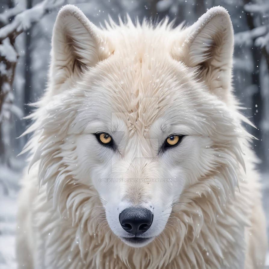 White wolf portrait by DevilLivedCYN on DeviantArt