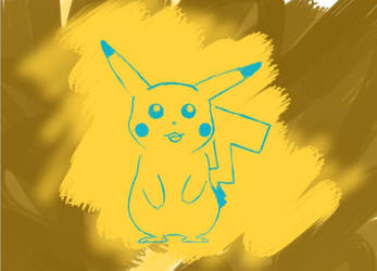 Sketch of pikachu w color