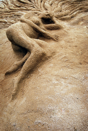 woman in sand